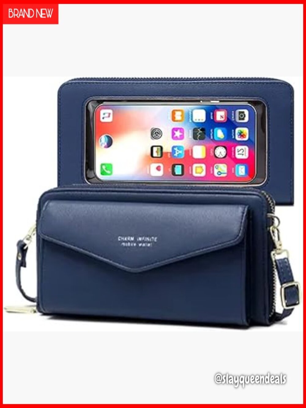 Faux Leather Crossbody Phone Bag RFID Blocking Touch Screen Wallet